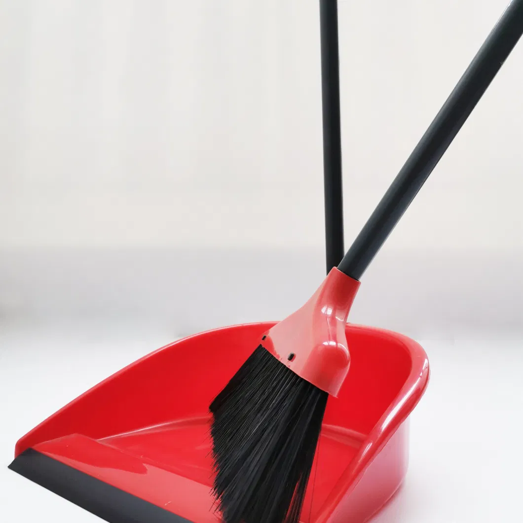 Quick Easy Upright Broom and Dustpan Set Sturdy Long Handled Broom Dustpan Combo Durable Kitchen, Lobby or Office Broom and Dust Pan Brush Perfect