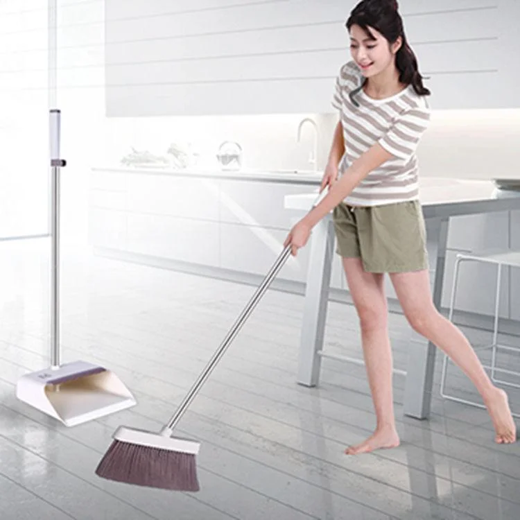 Amazon Hot Seller Household Cleaning Long Handle Super Plastic Windproof Broom and Dustpan Set