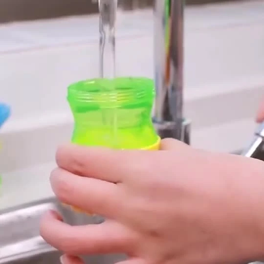가정용 주방 도구 플라스틱 액체 비누 디스펜서 냄비 접시 청소 브러쉬